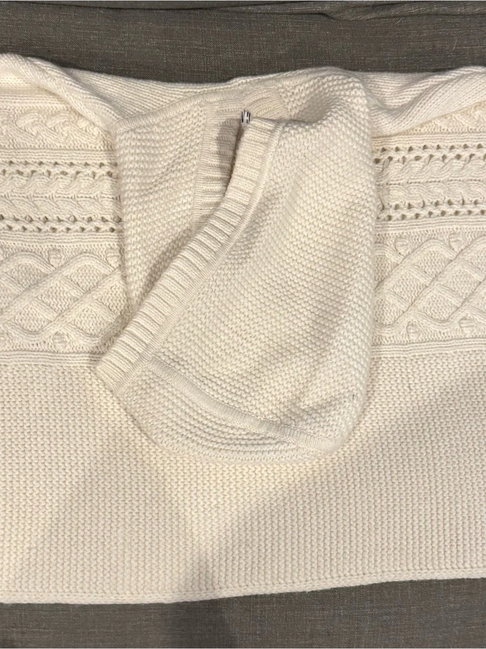 GAP Kids Cream Cable Knit Hooded Pullover